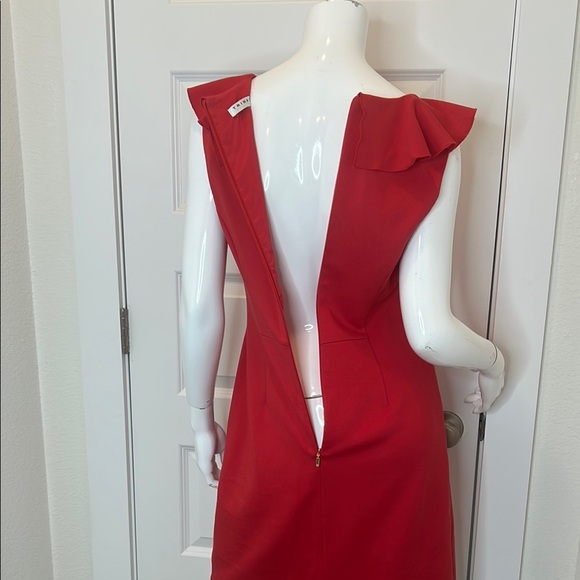 Trina Turk Red Sheath Mini Dress V-Neck Sleeveless - Picture 5 of 9